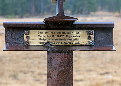 Emigrant Trail Marker No. C.R.R.27 - Hope Valley