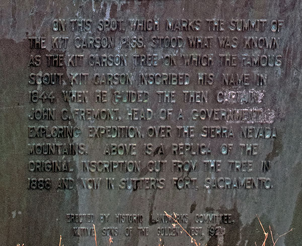 California Historical Landmark 315: Kit Carson Marker