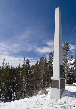 Snowshoe Thompson Memorial in the Carson Pass
