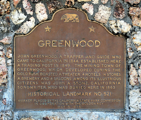California Historical Landmark #521: Greenwood