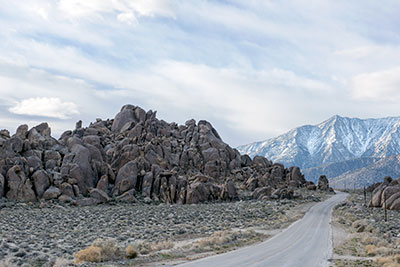 Alabama Hills and Sierra Nevada Viewed from Horseshoe Meadow Road