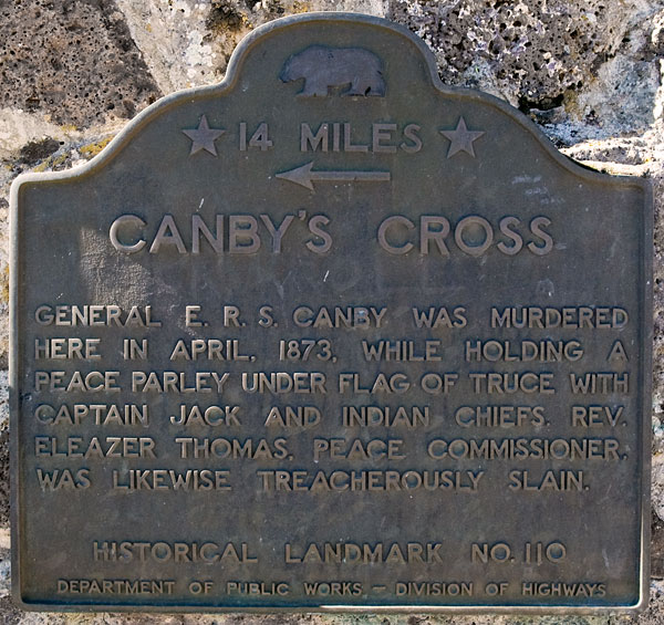California Historical Landmark 110: Canby's Cross in Lava Beds National Monument, California