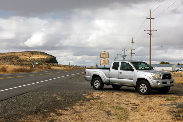 The markers are on State Route 139. The sites are in Lava Beds National Monument.
