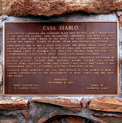 California Historic Point of Interest: Casa Diablo Near Mammoth Lakes