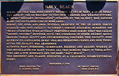 California Historic Point of Interest: Navy Beach Near Lee Vining