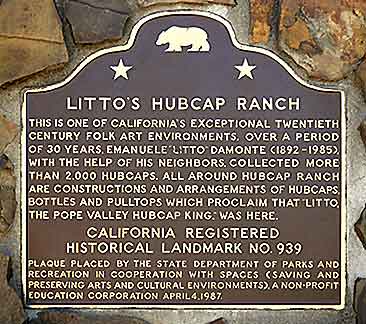 Litto Hubcap Ranch Commemorative Plaque