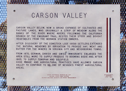 Nevada Historic Marker 207: Carson Valley