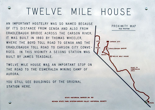 Nevada Historic Marker 125: Twelve Mile House
