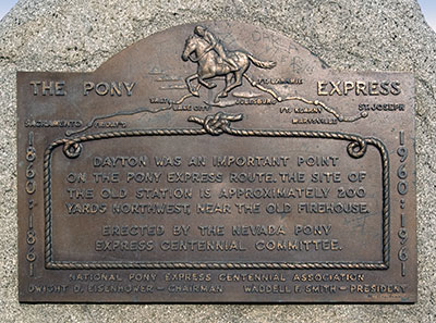 Historical Marker: Pony Express Stop in Dayton, Nevada
