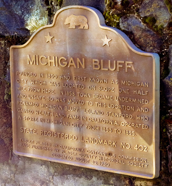 California Historical Landmark #402: Michigan Bluff