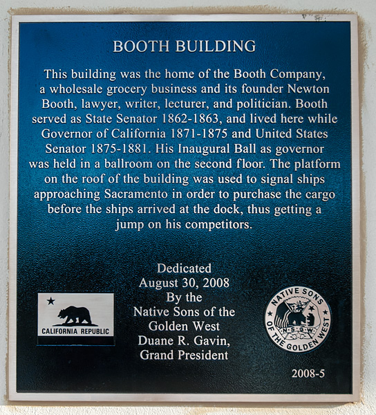 California Historical Landmark #596: Site of Newton Booth Home