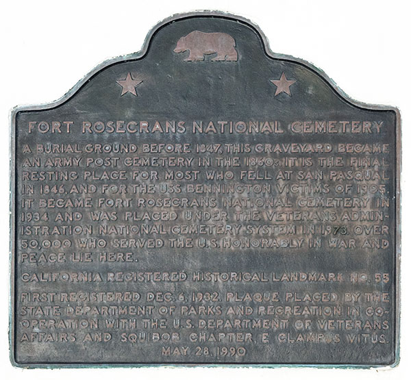 California Historical Landmark 55: Fort Rosecrans National Cemetery