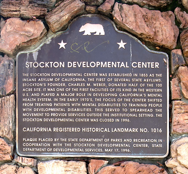 California Historical Landmark #1016: Stockton Developmental Center