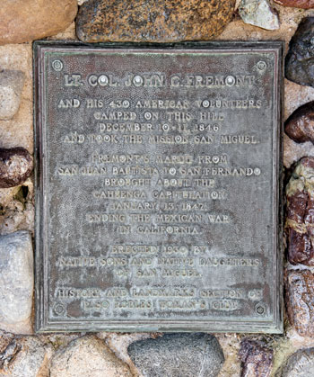 Point of Historic Interest: John C. Fremont Campsite in San Miguel