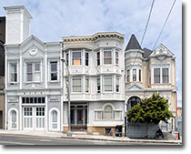 San Francisco Victorian Streetscape With Firehouse