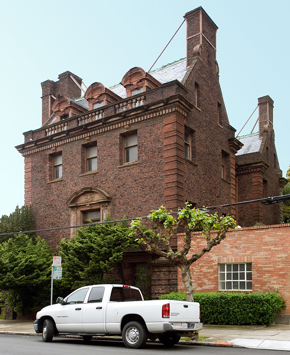 The William Bourn Mansion in Pacific Heights was designed by Willis Polk and built in 1890.