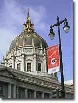 City Hall Dome Before the Giants Lost the 2002 World Series. Photograph copyright &copy; 2002 by Alvis E Hendley.