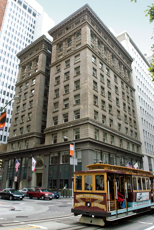 The Alvinza Hayward Building was designed by Willis Polk and built in 1901.