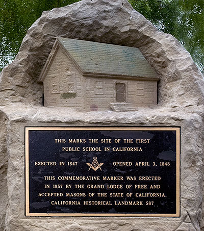 First Public School in California Commemorative Plaque