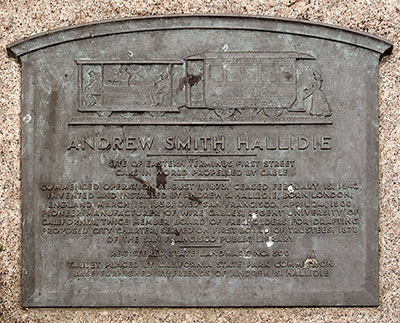 California Historical Landmark #500: Clay Street Hill Railroad Site