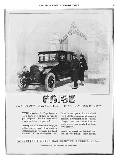 Paige Motor Car Advertisement