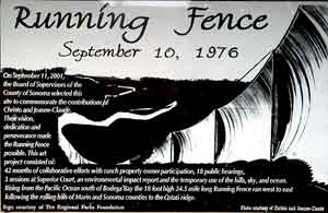 Running Fence Commemorative Plaque in Sonoma County, California