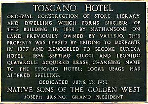 Toscano Hotel on Sonoma Plaza