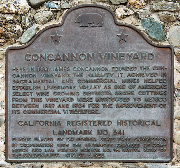 California Historical Landmark #641: Concannon Vineyard in Livermore, California