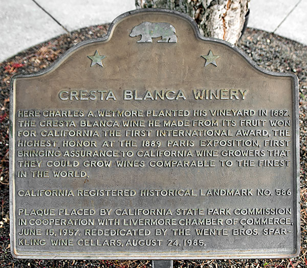 California Historical Landmark #586: Cresta Blanca Winery