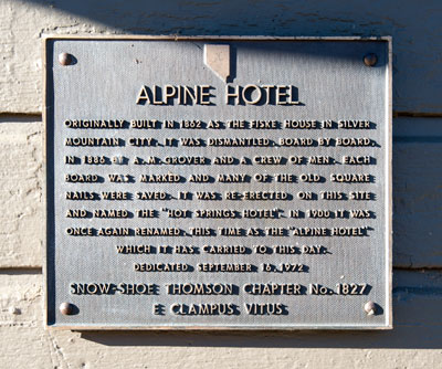 Point of Historical Interest: Alpine Hotel in Markleeville, California