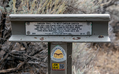 Carson Trail Marker 37: To West Carson Canyon