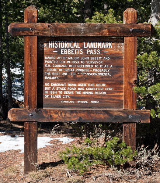 California Historical Landmark #318: Ebbetts Pass Route