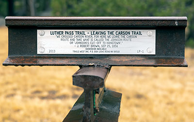 Luther Pass Trail Marker 1: Leaving the Carson Trail
