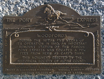 Site of Pony Express Remount Station in Woodfords, California