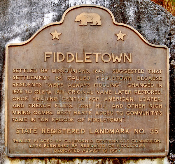 California Historical Landmark #35: Fiddletown