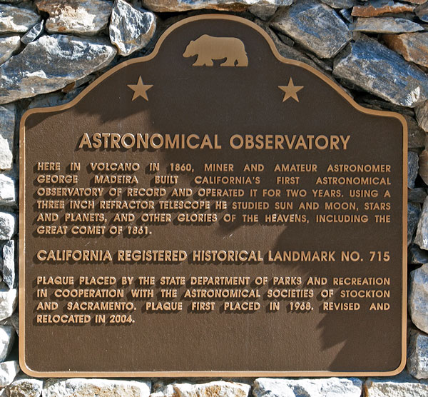 California Historical Landmark #715: Astronomical Observatory Site