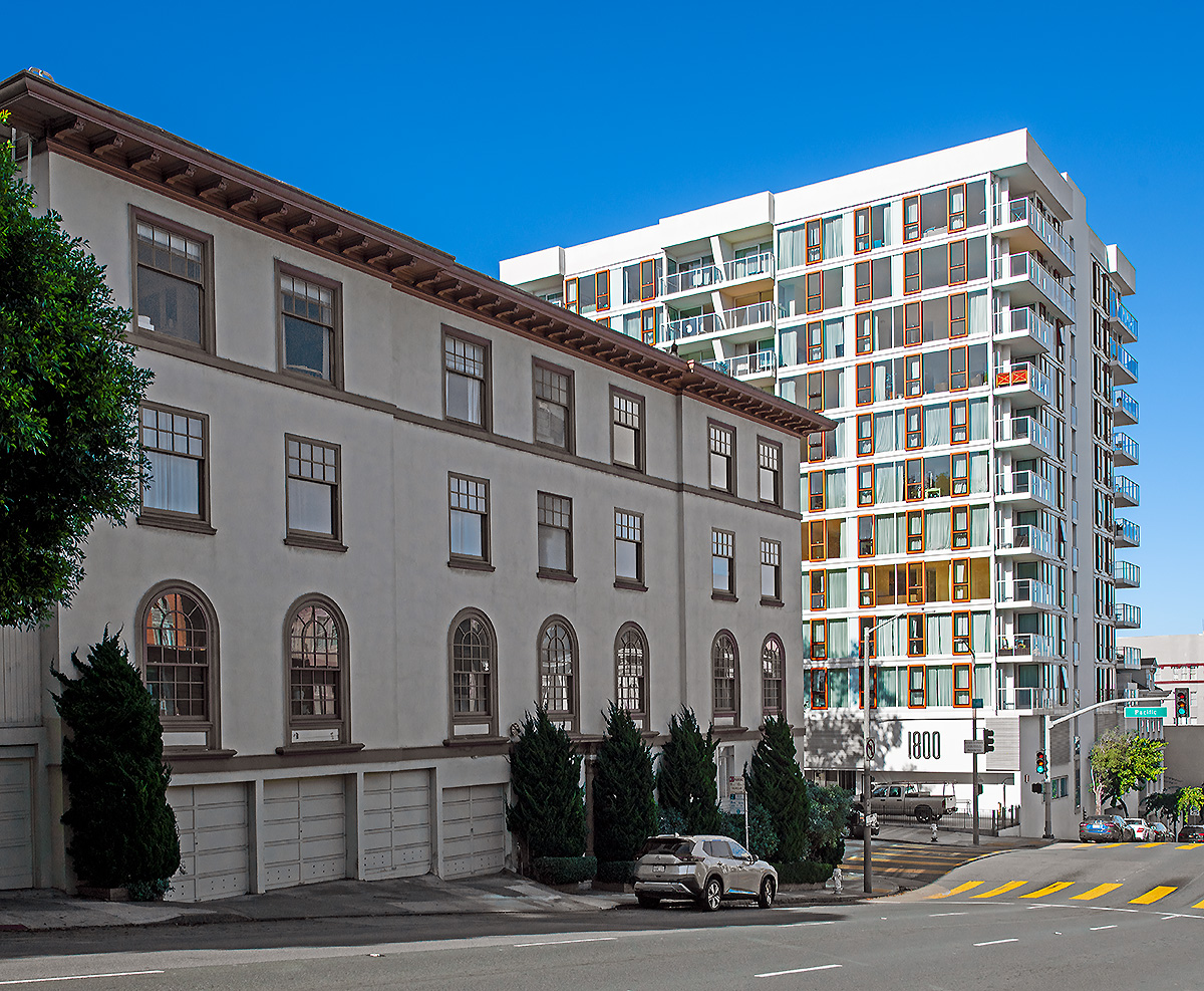 Apartment building at 2145 Franklin Street, designed by Conrad Meussdorffer, built 1917