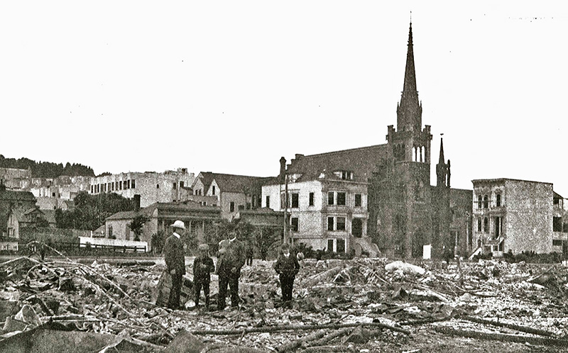 Swedish Evangelical Lutheran Ebenezer Church, designed by August Nordin, was built in 1895 and destroyed by fire in 1993