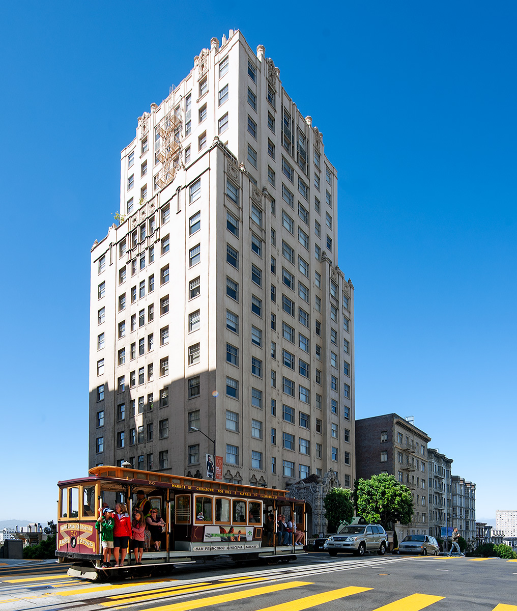 Cathedral Apartments at 1201 California Street on Nob Hill, designed by Weeks & Day, built 1930