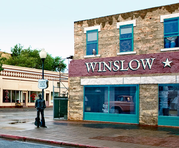 Standing on a corner in Winslow, Arizona