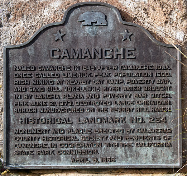 California Historical Landmark #254: Camanche