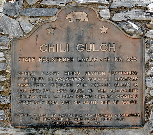 California Historical Landmark #265: Chili Gulch