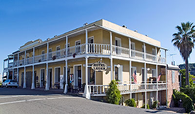 California Historical Landmark #663: Calaveras County Courthouse and Leger Hotel