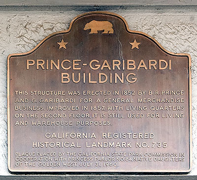 California Historical Landmark #735: Prince-Garibardi Building