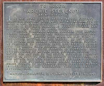 California Historical Landmark #769: Stevenot Birthplace