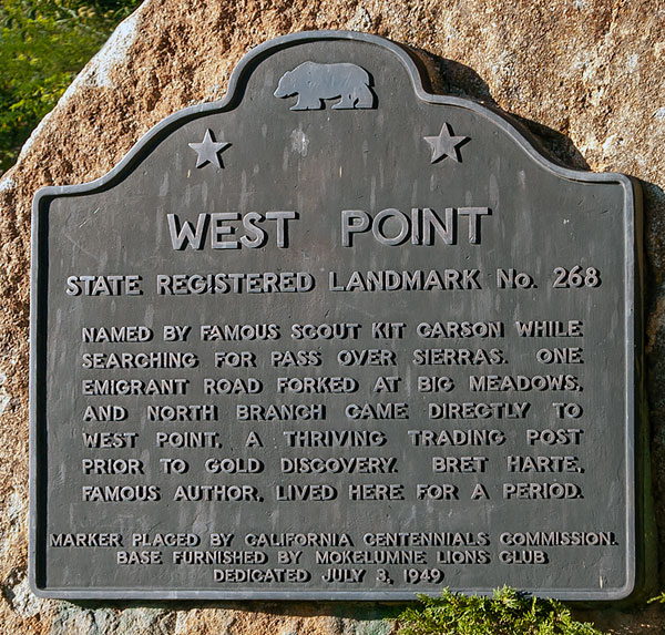 California Historical Landmark #268: West Point