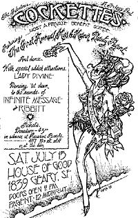 Vintage poster for a Nocturnal Dream Show by the fabulous Cockettes of San Francisco: The First Annual Miss deMeanor Beauty Pagent