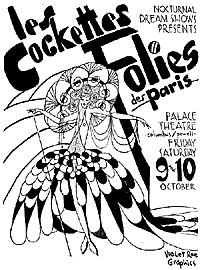 Vintage poster for a Nocturnal Dream Show by the fabulous Cockettes of San Francisco: Les Cockettes Folies des Paris