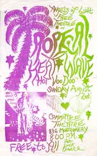 Vintage poster for a Nocturnal Dream Show by the fabulous Cockettes of San Francisco: Tropical Heat Wave/Hot Voodoo