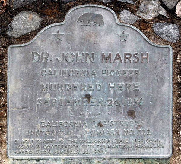 California Historical Landmark #722: Dr. John Marsh Murder Site